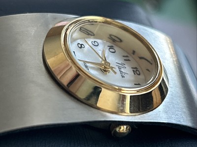 Nadia Gold And Silver Tone Slap Style Band Women's Quartz Watch | eBay