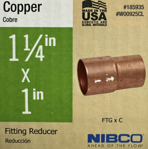 NIBCO 1 1/4" x 1" Copper Reducer Fitting - 1 1/4-inch Street x 1-inch Female