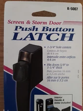 Push Button Screen Storm Door Latch Handle Set Night Lock Lever Metal Door Black