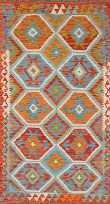 Colorful Kilim Rugs Flatweave Pile Wool Kelim Carpets 4x7 ft