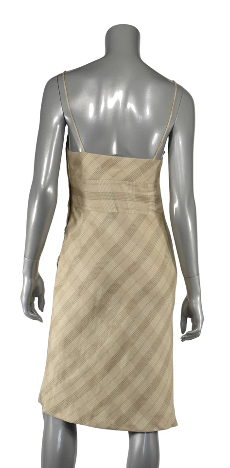 Ralph Lauren Negro Etiqueta Cuadros Lino Morera Seda Solero Nuevo $1198 Foto 2 de 4