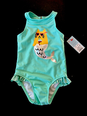NEW Cat Jack Mermaid mercat ruffle Green Swimsuit Youth TODDLER Girls  2T