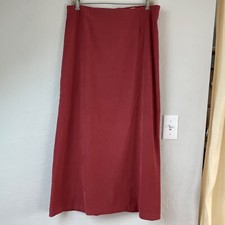 Vintage Christopher Banks Skirt Midi Maxi A-Line 12 Red 36" Long Stretch Twill