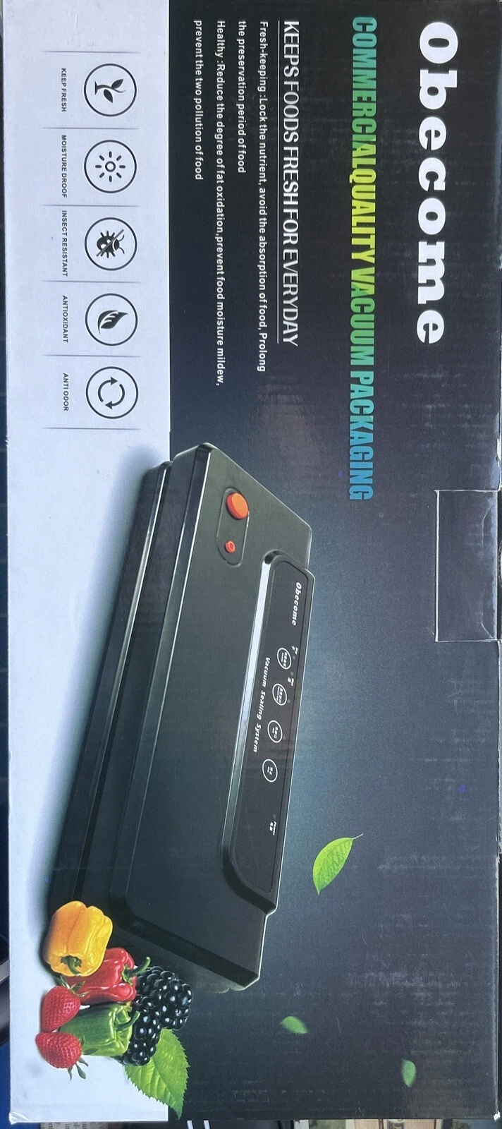 OBECOME Black Vacuum Sealer Machine