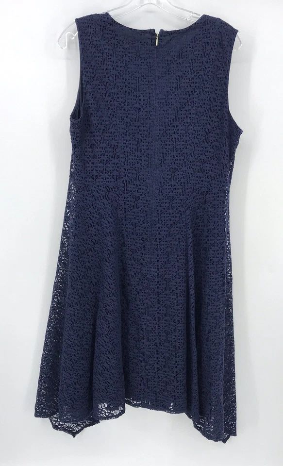 Vestido DKNY Azul Sin Mangas Cambio Crochet Tejido Talla 14 Forrado con Cremallera Foto 2 de 4