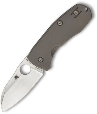 Spyderco Techno 2 New Titanium Dark Gray Handle Stainless Folding Knife 158TIP2