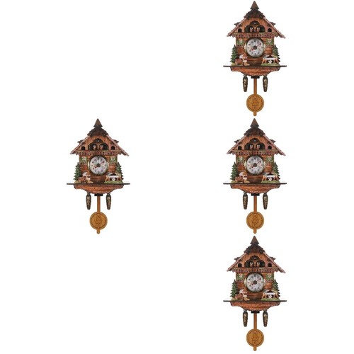 Set of 4 Bathroom Wall Clock Cuckoo Clocks for with Working Bird Office