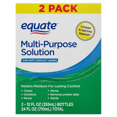 Equate Multi-Purpose Contact Lens Solution, Twin Pack 12 fl oz (2 Count)