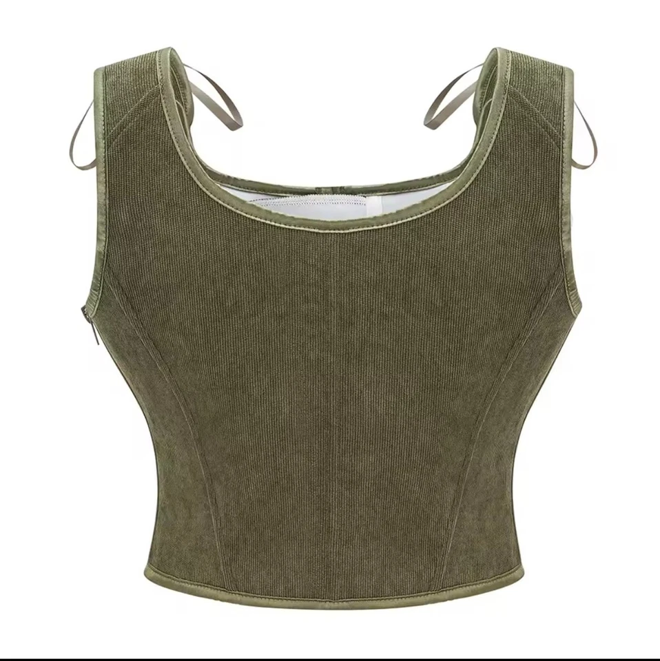 Женский корсет эпохи Возрождения верхний передний на шнуровке лиф корсет ретро викторианский бюстье - Изображение 2 из 4