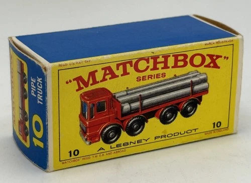 Matchbox Lesney Original BOX ONLY No. 10 PIPE TRUCK Free Shipping