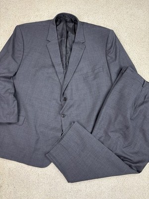 Joseph Abboud Suit Mens 58S 48x26 Gray Wool 2 Piece Jacket Pants Set Big & Tall