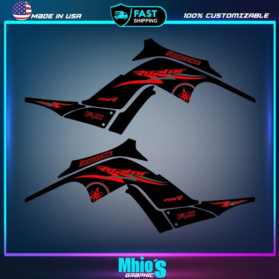 Yamaha Raptor 700 700R Grafik Kit 2006 2007 2008 bis 2012 Decals Aufkleber ATV - Bild 2 von 4