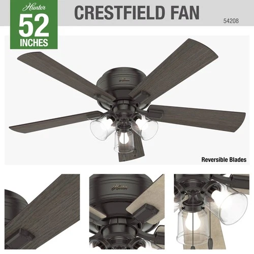 Crestfield 52 in Indoor Noble Bronze LED Ceiling Fan - Picture 5 of 10