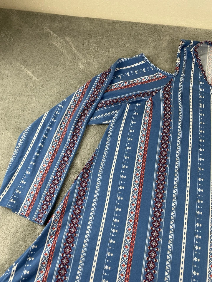 Derek Heart Women’s Dress Boho 3XL Blue White Multicolored Stretch Casual C31 - Image 4 of 4