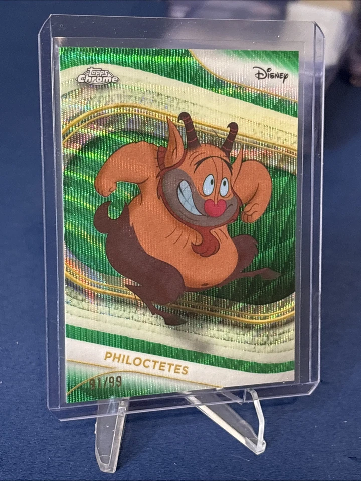 2025 Topps Chrome Disney Philoctetes /99 Green Wave Refractor Hercules - Image 3 of 4