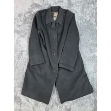 Biella Collezioni Black Overcoat Wool Cashmere Jacket Coat Italy Buttons Size L