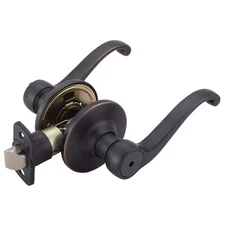 740407 Scroll 6-Way Universal Privacy Bed and Bath Door Lever Oil Rubbed Bronze