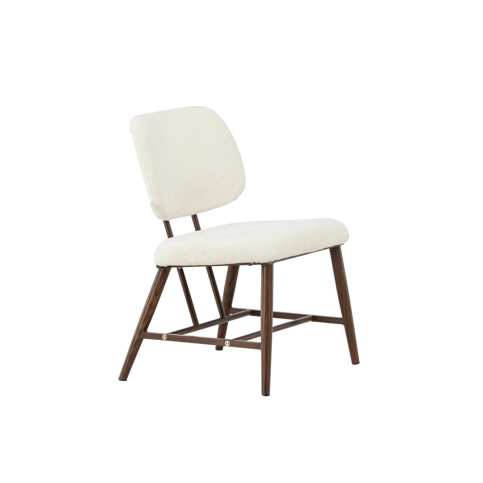 Fauteuil Design Bouclette "Midland" 84cm Blanc - Photo 4/4