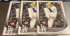 (3) ROKI SASAKI 2025 Bowman Paper Rookie Lot DODGERS!