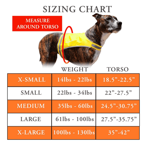 Lite Dog Vest. Coverage to Mid Back. Reflective Hi Visibility Fluorescent - Picture 2 of 3