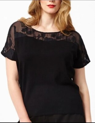 Studio 8 Phase 8 Cally Damenpullover schwarz transparente Details Größe UK 18 UVP 79 £