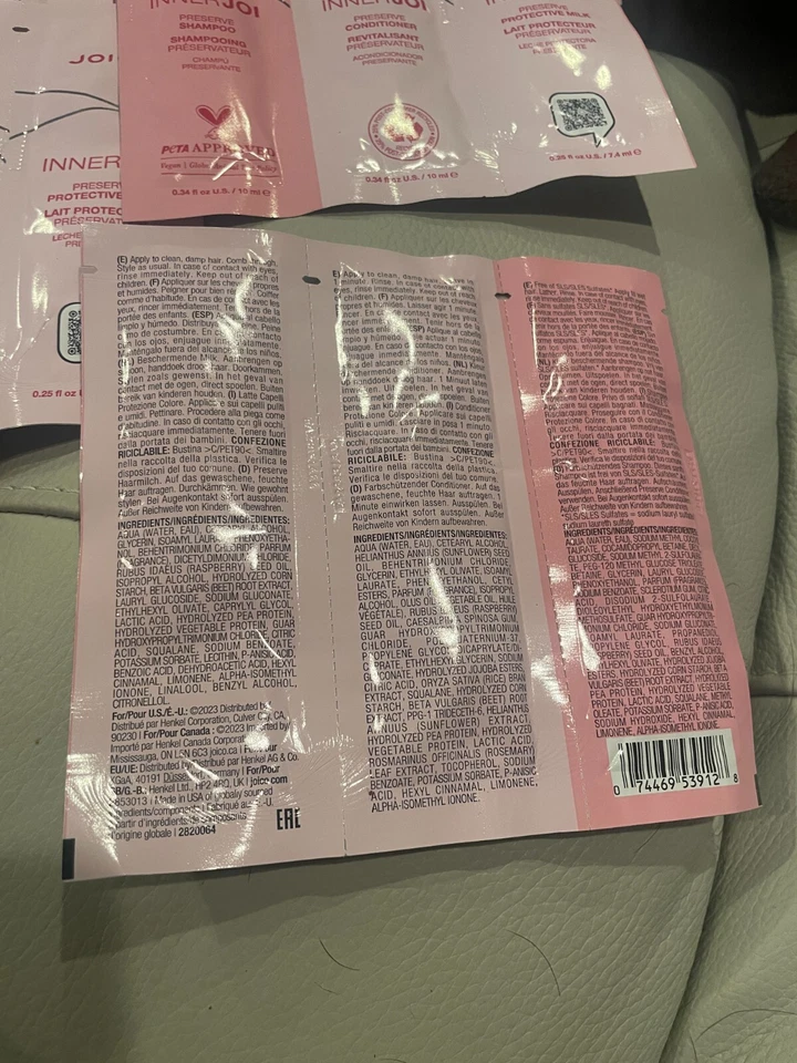 Joico Inner joi preserve travel packets. shampoo,cond.,milk. 6 of them - Image 3 of 3