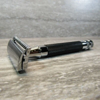 Yaqi Single Edge Chrome Safety Razor Head with Black Handle grip