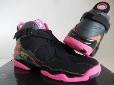 GIRLS AIR JORDAN 8.0 (GS) RETRO 8 BLACK-PINK SZ 5.5Y-WOMENS