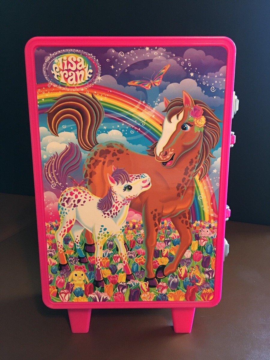 Rare Vintage Lisa Frank Rainbow Chaser Horses Pink Suitcase