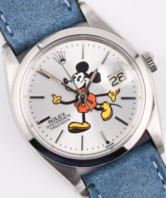 Rolex OysterDate 6694 Mickey Mouse Dial 34mm Manual Watch Blue