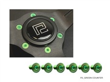 P2M Superfly Titanium Steering Wheel Counter Sunk Bolt Set - GREEN