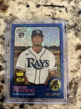2022 Topps Heritage Wander  Franco Rookie Card Blue Sparkle Chrome #347 - Rays 