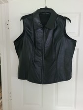Wilson’s Leather Plus Size Black V Neck Full Zip Up Vest Size 2x
