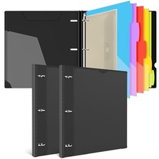 INFUN Telescoping Project Organizer Binder -2PCS,13 Pocket 3-Ring Binder with...