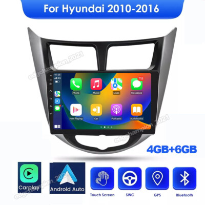 64G Android 13 Car Radio Stereo GPS NAVI Camera For Hyundai Accent Verna Solaris