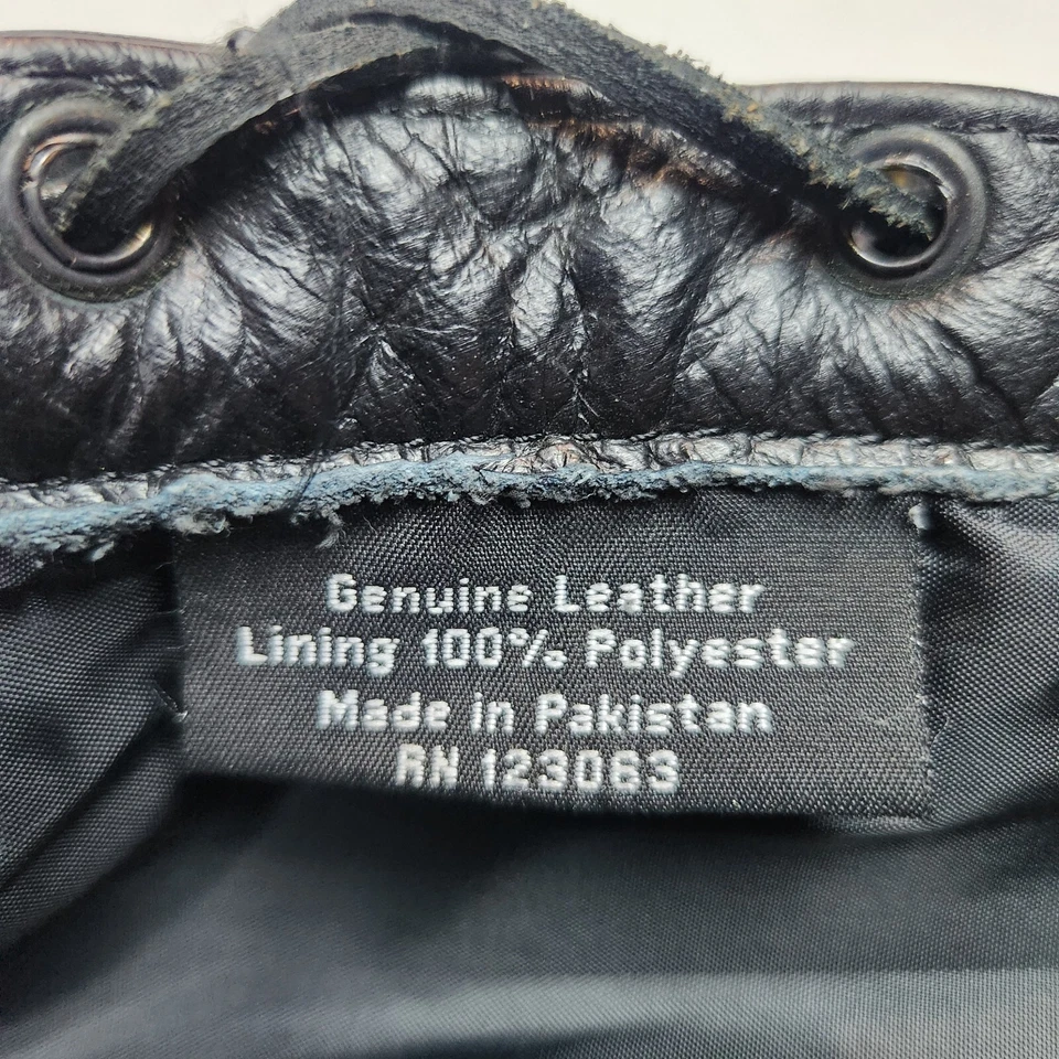 Chaleco de cuero All State para mujer 46 negro con cordones laterales de motociclista sin mangas frente a presión Foto 3 de 4