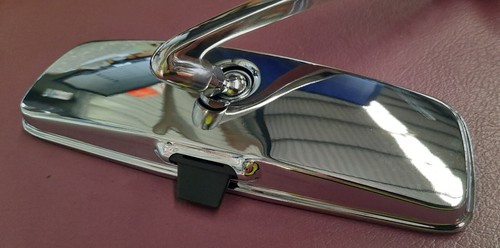 VOLKSWAGEN VW BUG BEETLE INTERIOR REAR VISION STAINLESS MIRROR LONG ARM 46111 - Picture 2 of 2