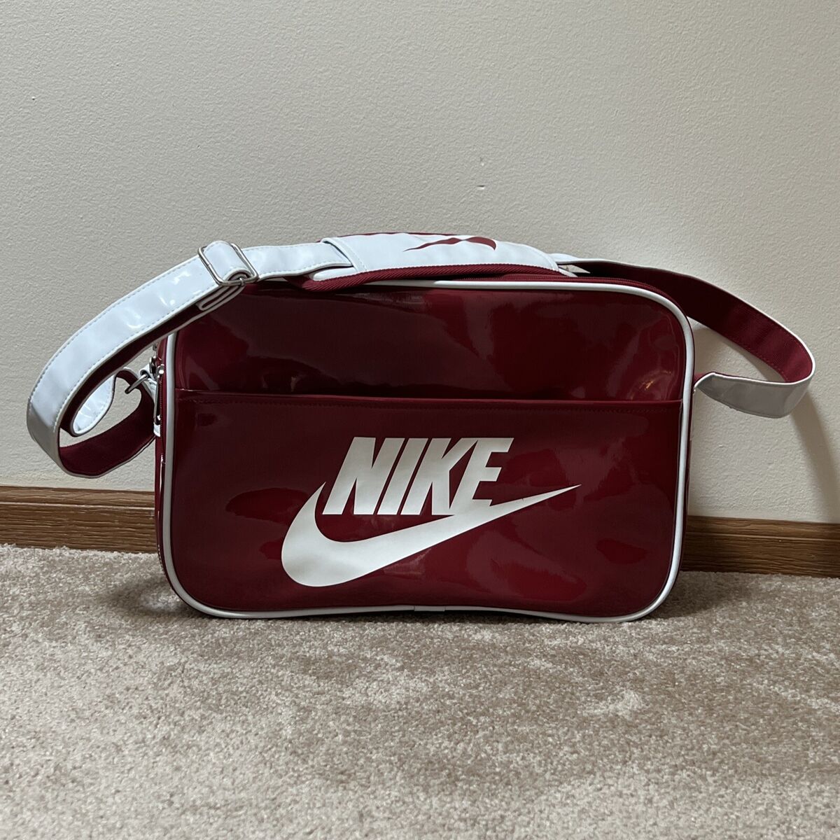 Rare Vintage 90s Nike Sample Patent Leather Messenger Bag Rare Vintage 90s Nike Sample Patent Leather Messenger Bag