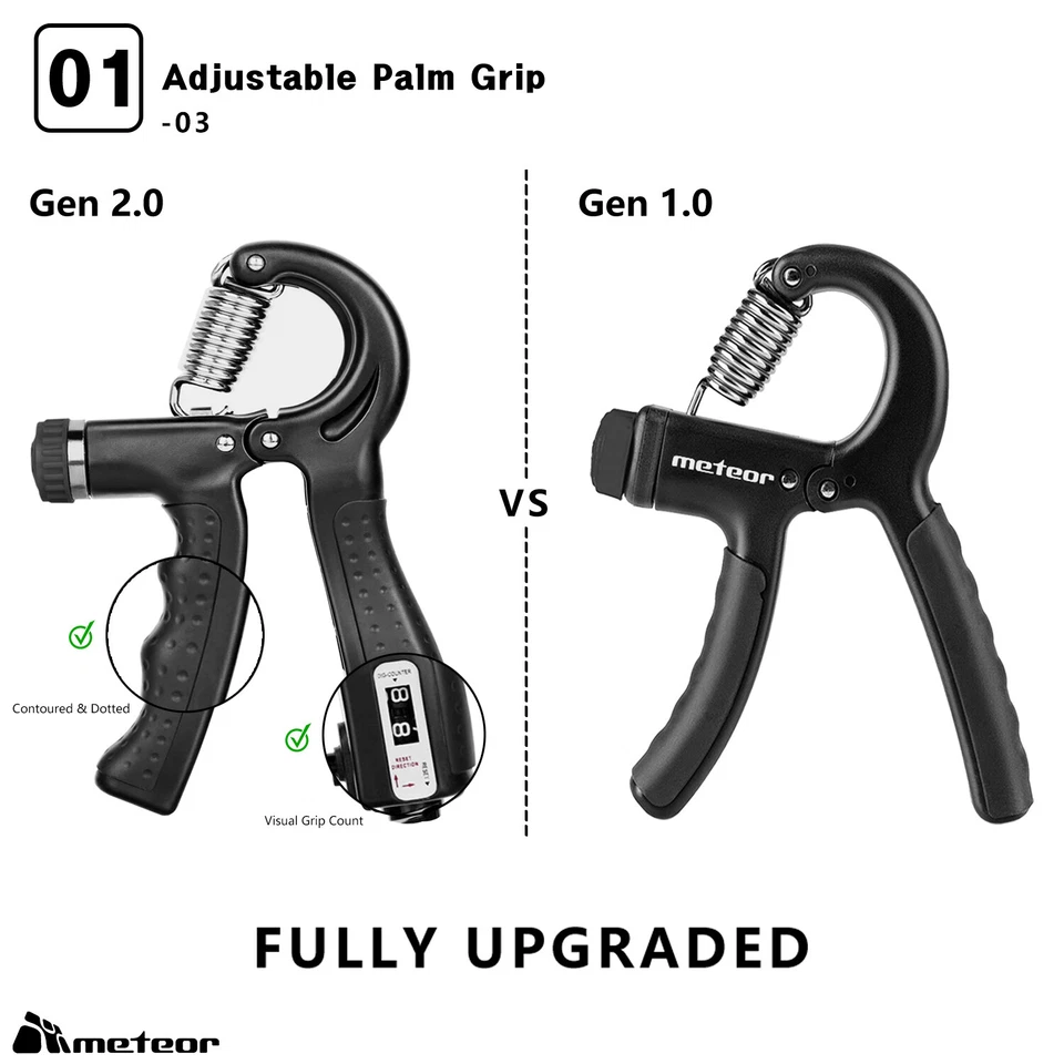 METEOR 5-in-1 Hand Grip Strengthener Set, Forearm & Finger Grip Exercise - image 4 of 4