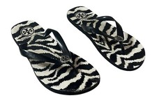 Women s Tory Burch Zebra Print Flip Flops Size 10