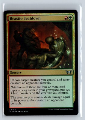 (2x FOIL) Beastie Beatdown Duskmourn Uncommon   MTG Magic the Gathering Card