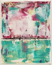 No.954 Original Abstract Modern Minimal Contemporary Painting By K.A.Davis 