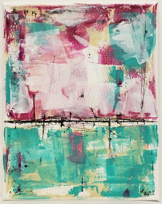 No.954 Original Abstract Modern Minimal Contemporary Painting By K.A.Davis 