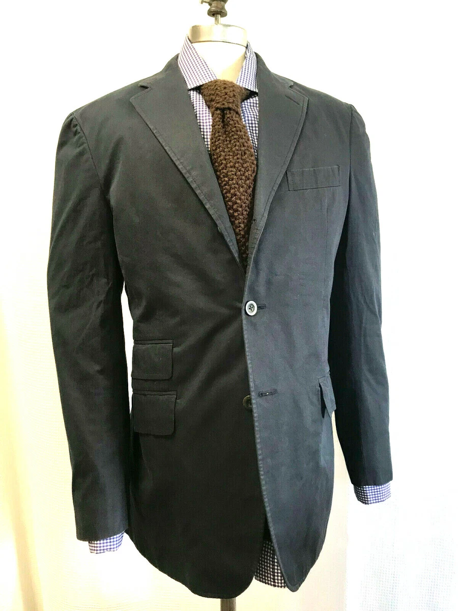 ETRO MILANO Mens Jacket BLUE WASHED COTTON 40R MADE IN ITALY Side Vents 1/2  LINE | eBay