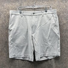 Callaway Shorts Men 36 Adult Gray Chino Flat Front Polyester Casual Golf Stretch