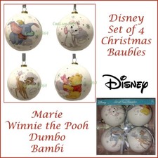 Disney Christmas Baubles Set of 4 Character Tree Decorations Baby Baubles NEW
