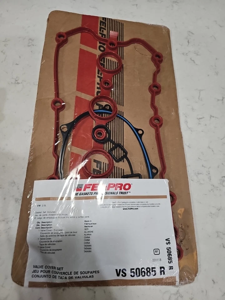 Juego de juntas de cubierta de válvula Felpro VS 50685 R para VW Volkswagen Jetta Passat Tiguan Foto 2 de 4