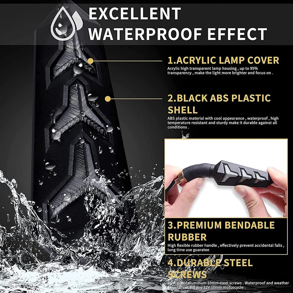 LED Turn Signals Blinker Lights For Kawasaki Ninja 650 650R 300 250R ZX6 ZX-6 - Image 4 of 4