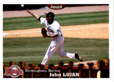 2008 Birmingham Barons Grandstand #13 John Lujan Waco Texas TX Baseball Card