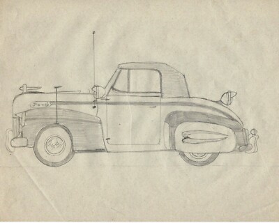 Bill's Old Cars Original Art Pencil Sketch Digital Image Only Downloadable C#7